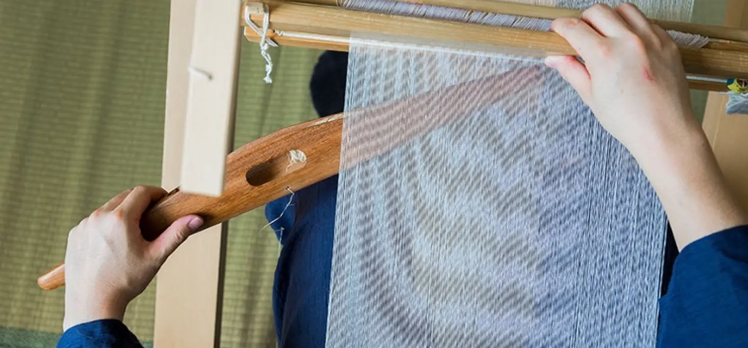 近江上布機織り体験